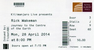 Rick Wakeman Ticket (London, 28-4-14)