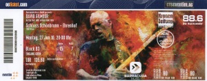 11 David Gilmour Ticket (Viena 27-6-16)